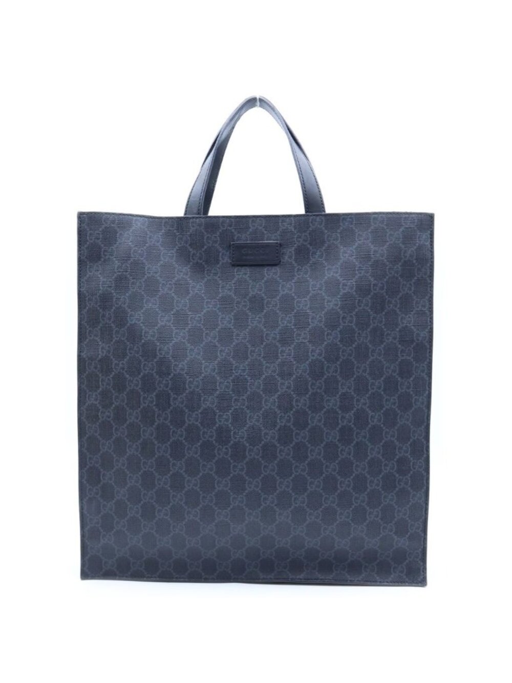Gucci GG Supreme Tote Bag Black Leather